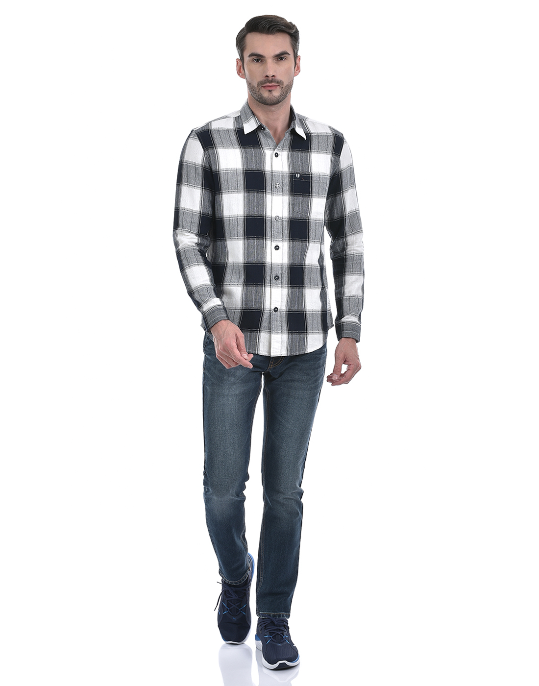 Numero Uno Men Beige Solid Hooded Neck Brushed Fleece Sweatshirt